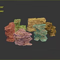 Natural Wood Stone Materials Stacked With Textured Layers And Organic Patterns