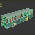 Old Vintage Blue And White Bus With Colorful Graffiti Worn Exterior