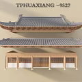 TPHUAXIANG 9527 Classic Chinese Wooden Roof Eaves With Corridor Structure Design
