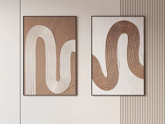 Cream Style Simple Hanging Painting 3d model
