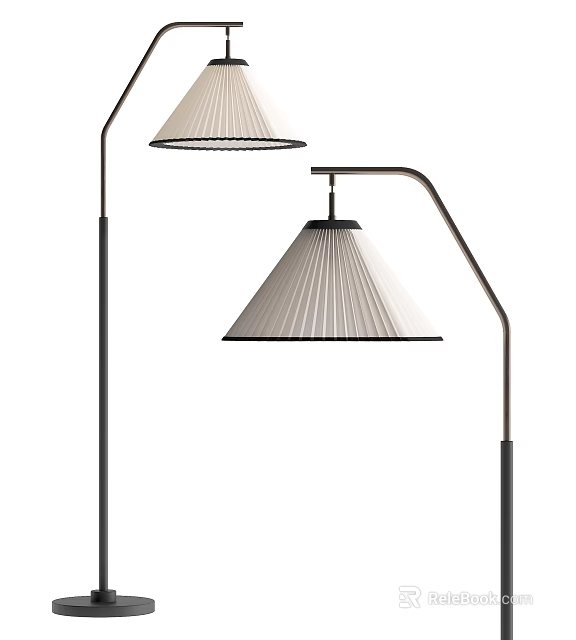 Modern Floor Lamps With Different Lamp Shades 3d model