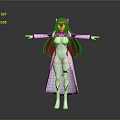 Game And Movie Character With Long Red Hair White Outfit Cloak And Arms Outstretched
