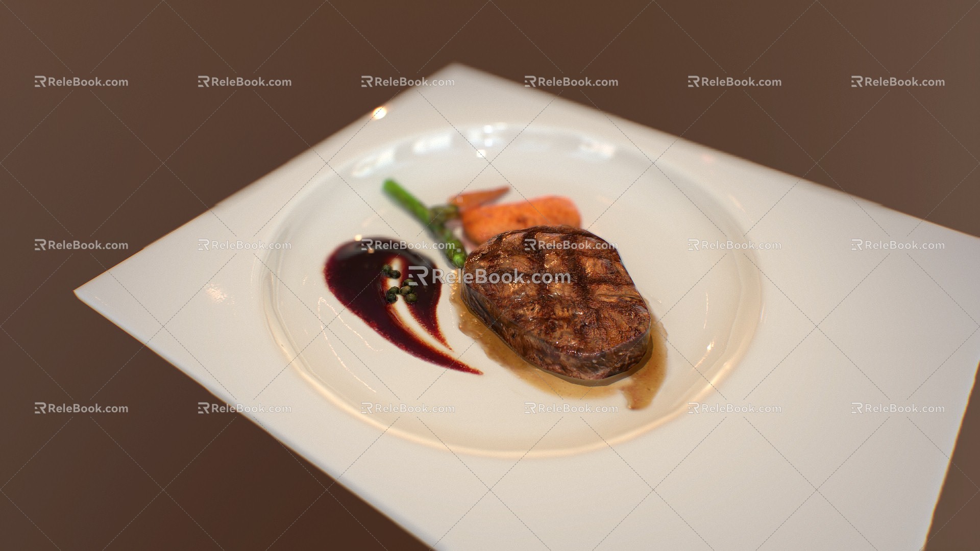 Modern food sirloin steak 3d model