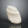 White Stone Sculpture Artwork With Smooth Surface And Small Decorative Hole Design
