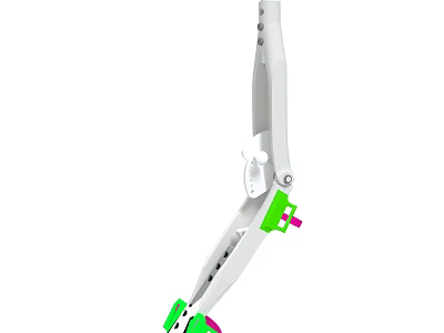 Mechanical Device With White Body Green Pink Components And Joint Structure 3d model