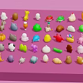 Colorful Assorted Stuffed Toys Collection With Various Cute Animal And Character Designs