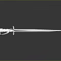 Silver Metal Dagger With Sharp Blade Decorative Hilt And Reflection On Black Smooth Surface