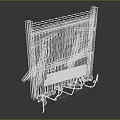 Medieval Wooden Gate Structure With Vertical Planks Metal Reinforcements And Chain Details