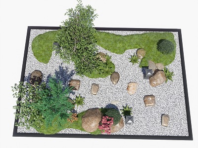 Landscape Courtyard Stone Tingbu Garden Paving Micro-terrain Landscape Sitches Gravel Trail model