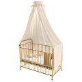 Baby Bed with Gold Frame and White Canopy Soft Mattress and Cozy Blanket