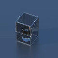 Transparent Acrylic Storage Box For Small Items With Black Cylindrical Container Inside