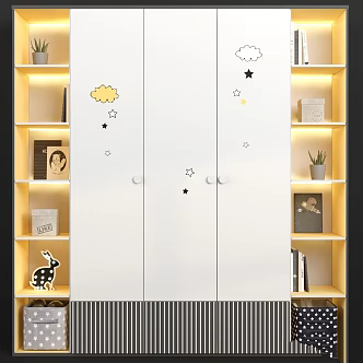 Modern Wardrobe Rack Lamp Book Rabbit Box 3d model