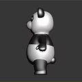 Cute Black And White Panda Doll With Big Eyes Pink Ears And Open Arms Design
