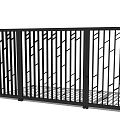 Black Metal Fence With Diagonal Stripes For Outdoor Security And Decoration