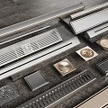 Modern Bathroom Small Accessories Design With Metal Drain Grates And Various Shapes