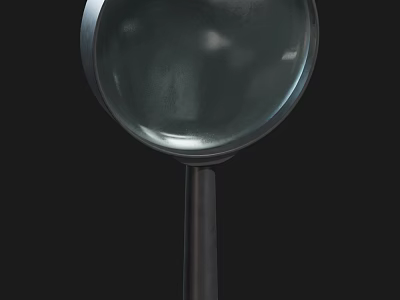 Practical Magnifying Glass With Metal Frame Black Handle And Clear Lens 3d model