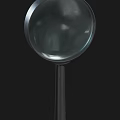 Practical Magnifying Glass With Metal Frame Black Handle And Clear Lens