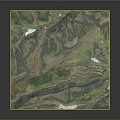 3D Natural Mountain Landscape With Green Valleys And White Snow Covered Areas