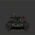 Green Military Tank With Turret Dual Cannons Tracks And Antenna