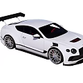 White Sports Car With Black Rear Spoiler Red Seats And Large Alloy Wheels
