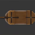 Vintage Water Vessel With Wooden Deck Yellow Railings And Dual Propeller Masts