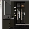 Modern Bathroom Cabinet With Mirror Sink Countertop And Decorative Storage