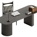 Middle style desk and chair 3d model