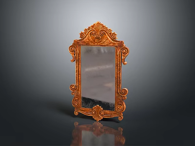 Elegant Ornate Carved Frame Decorative Vintage Mirror For Home Use 3d model