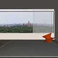 Orange Single Chair In Modern Room With Large Window And City Park View