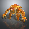 Orange Ferocious Game Movie Character 3D Model With Carapace Back And Multiple Limbs