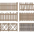 Wooden Railings With Picket Lattice And Vertical Slat Designs For Garden