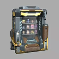 Modern Daily Necessities Vending Machine with Multiple Compartments and Gray Yellow Design
