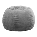 Comfortable Light Gray Bean Bag Sofa Stool With Patterned Blanket And Various Color Choices 3d model