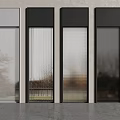 Four Modern Glass Doors Featuring Different Textures And Transparent Designs 3d model
