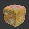 Decorative Yellow Glowing Dice With Green Dots As Home Living Accessory