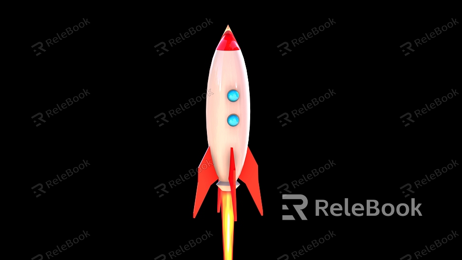 Rocket Cartoon Rocket Stylized Space Rocket Satellite Aircraft Missile Cartoon Missile Bomb model