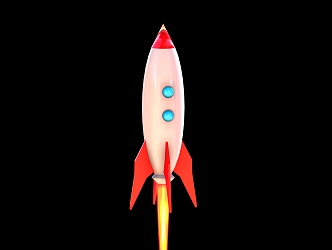 Rocket Cartoon Rocket Stylized Space Rocket Satellite Aircraft Missile Cartoon Missile Bomb 3d model