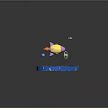 Vibrant Cartoon Space Scene With Yellow Pink Rocket Multiple Stars And Small Astronaut