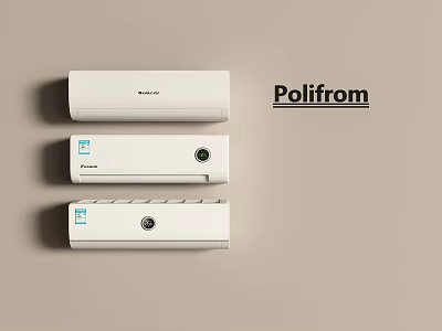 Polifrom Three White Air Conditioner Fan Models With Modern Design For Home 3d model