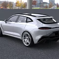 Modern White Car With Black Roof Sleek Design And Stylish Alloy Wheels Exterior