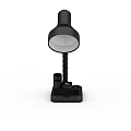 Black Adjustable Desk Lamp With Clip Base And Spring Structure White Shade