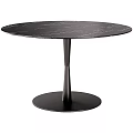 Stylish Modern Round Dining Table With Black Marble Tabletop And Sleek Pedestal Base 3d model