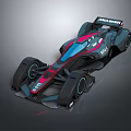 McLaren Race Car With Sleek Aerodynamic Design And Red Blue Black Color Scheme