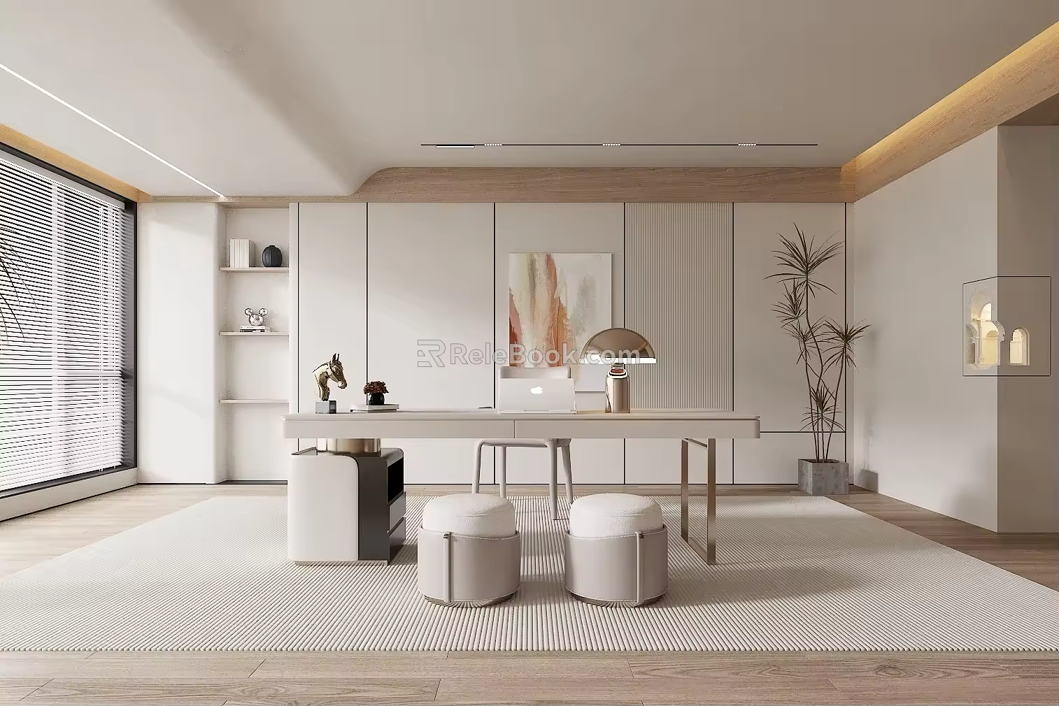 Modern office desk and chair office desk and chair combination 3d model