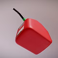 Red Jerry Can With Black Spout Green Cap And Handle For Fuel Storage