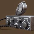 Vintage Retro Headphones Audio Device With Metal Case Squelch Volume Control Knobs 3d model