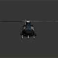 Modern Space Aerospace Helicopter With Red White Striped Rotors And Cabin Windows