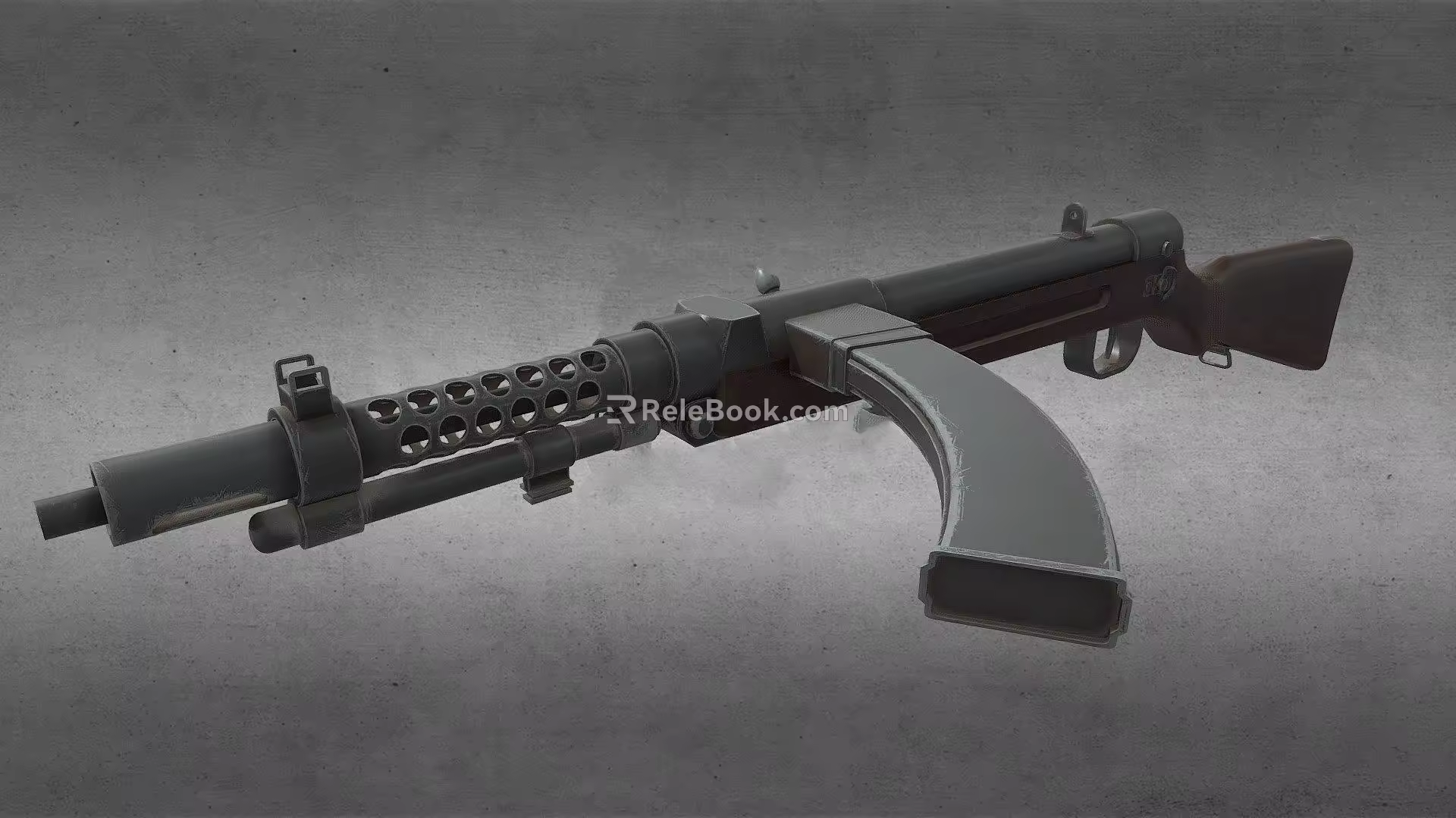 type submachine gun 3d model