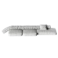 Modern L Shaped Sectional Sofa With Plaid Fabric And Soft Cushions