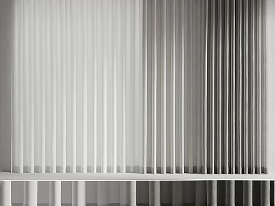 Modern Minimalist Curtain Design For Home Interior With Light Filtering Fabric And Neutral Tones 3d model
